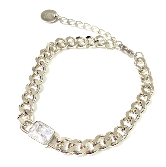 Load image into Gallery viewer, Dancing In The Dark Bracelet Clear - Silver
